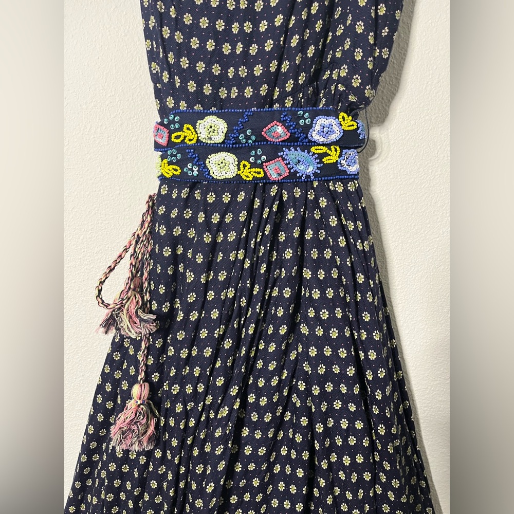 French Connection Vintage Maxi Dress with Beaded Belt Detail